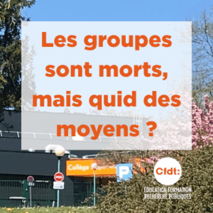 Suppression des groupes de besoins au collège