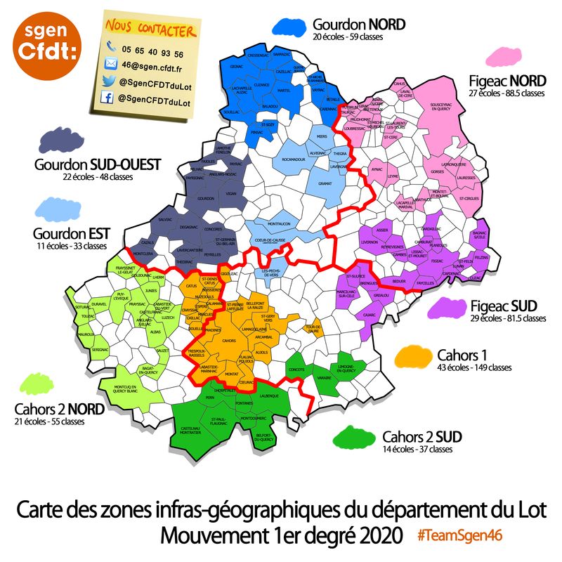 Carte  Département du Lot