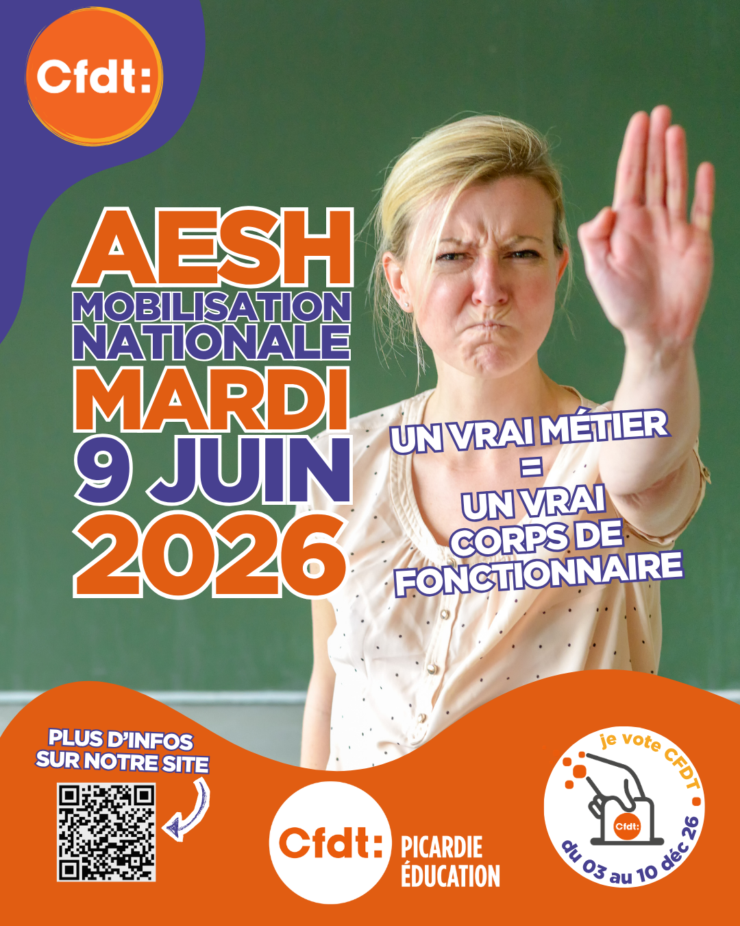grève des AEHS le mardi 9 juin 2026
