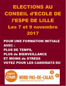 Élections au conseil de l’école de l’ESPE Lille-Nord de France
