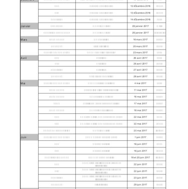 calendrier des CAPA 2016-2017