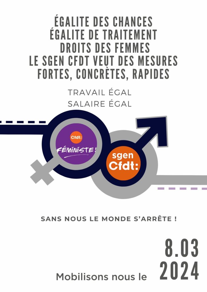 Pour Légalité Réelle Manifestons Le 8 Mars Sgen Cfdt Académie De