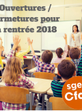 ouvertures/fermetures rentrée 2018