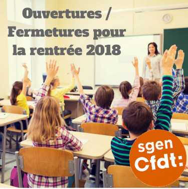ouvertures/fermetures rentrée 2018