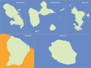 Carte des Départements d'Outremer