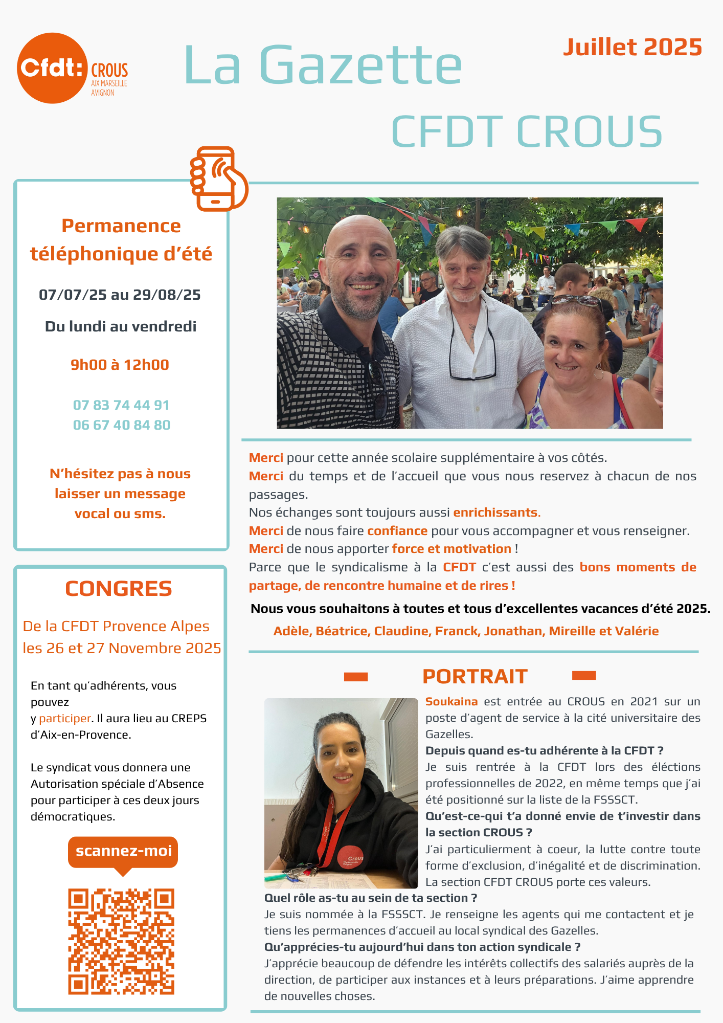 La gazette du CROUS- édition Juillet 2025 - SGEN-CFDT Provence Alpes