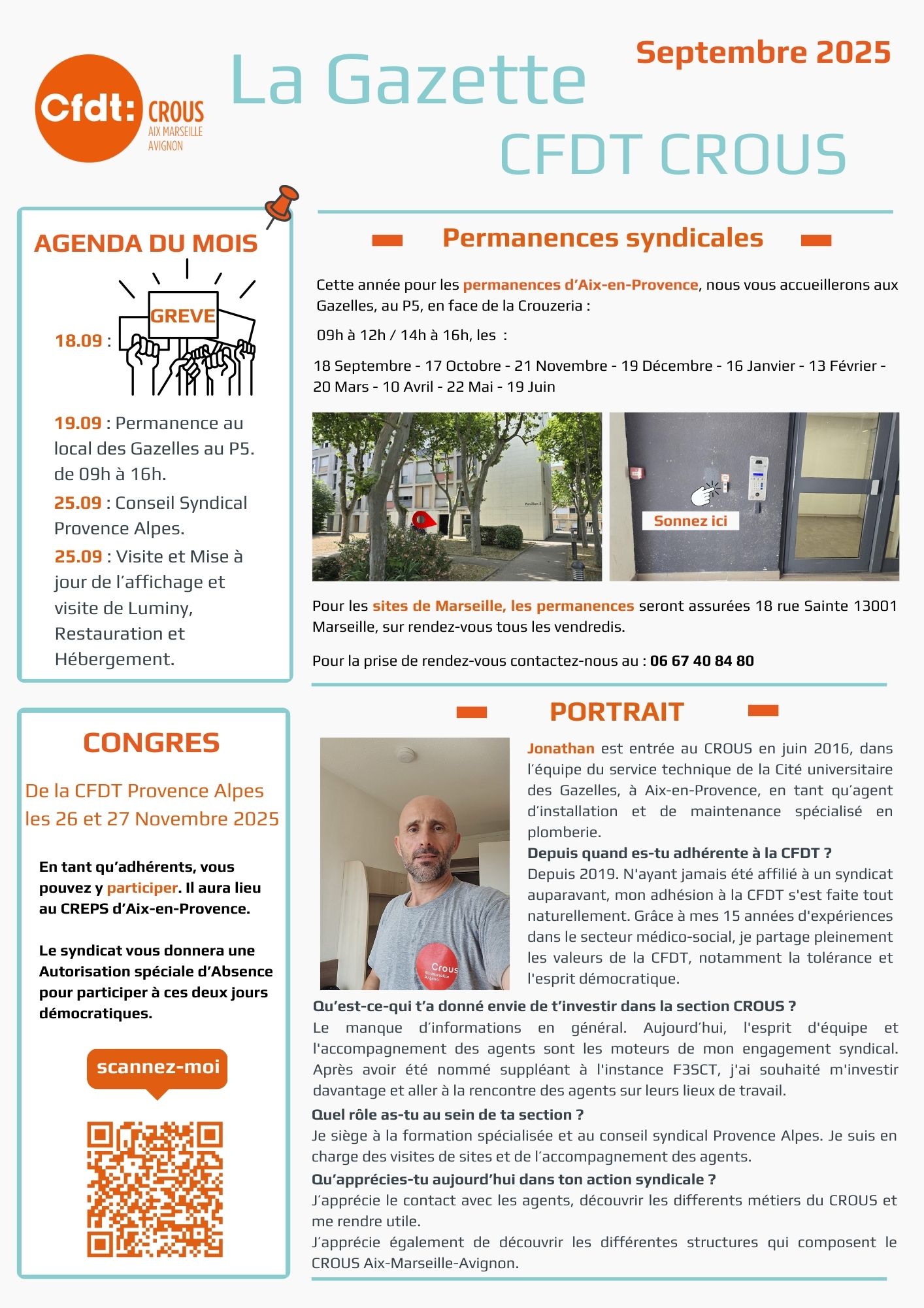 La gazette du CROUS - édition septembre 2025 - SGEN-CFDT Provence Alpes
