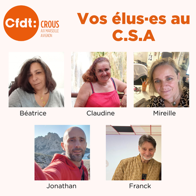 Les différentes instances du CROUS : Le C.S.A - SGEN-CFDT Provence Alpes