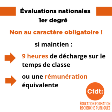 évaluations nationales 9h récupérées ou 9h payées