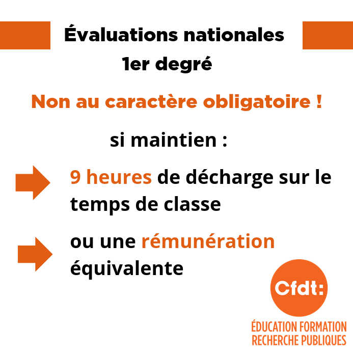 évaluations nationales 9h récupérées ou 9h payées