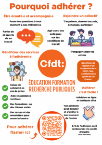 Raisons d'adhérer à la CFDT Éducation Formation Recherche Publiques Franche-Comté