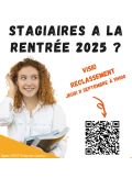 Affiche informant sur une réunion en visio sur le reclassement à destination des stagiaires