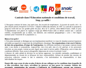 canicule et conditions de travail